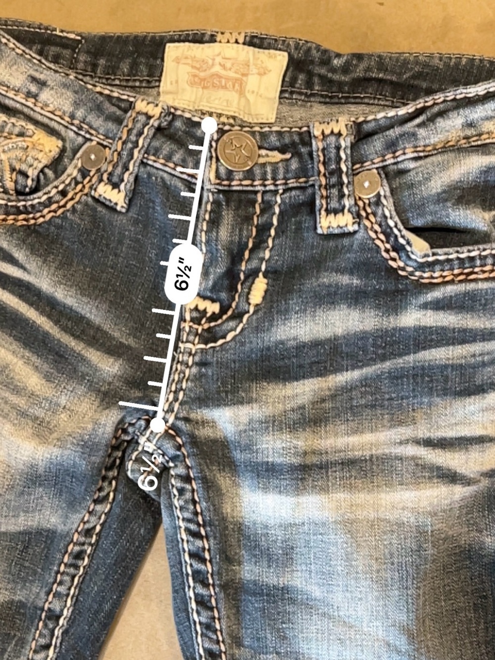 Big Star Jenae Dark Wash Embellished Pocket Jeans size 26 Vintage Y2K - Picture 5 of 15